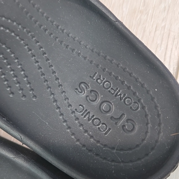 Crocs Women Iconic ComfortThong T Strap Black Flip Flop Sandals Shoes Sz 11 - Picture 7 of 11